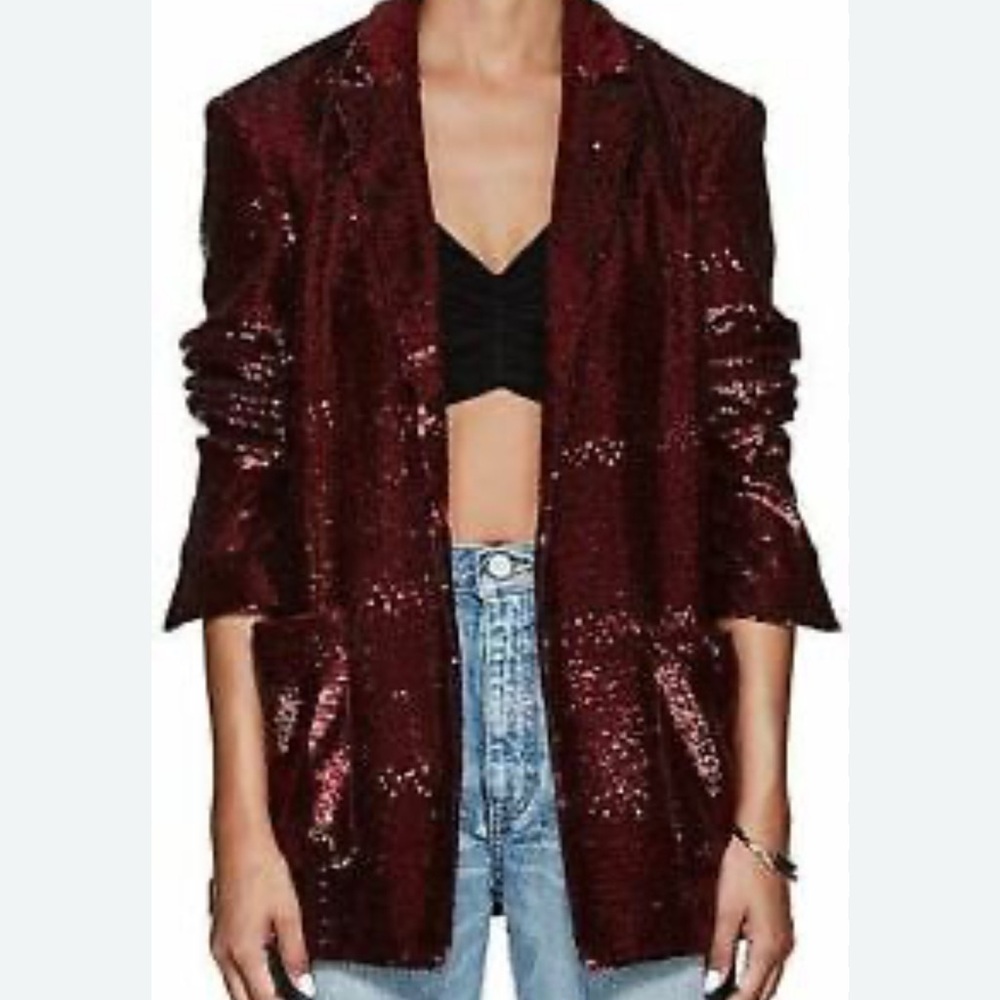 ALC Sequin Quincy Blazer NWT BLACK sz 8